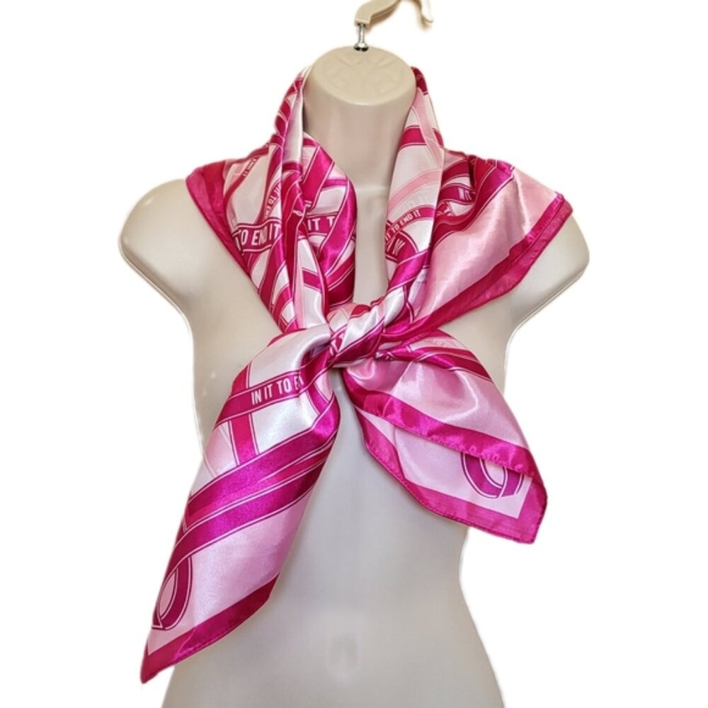 AVON Pink and White Breast Cancer "In It To End It" Scarf Wrap